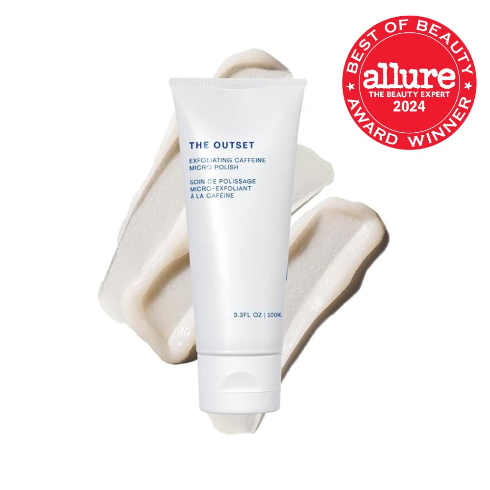 The Outset Exfoliating Caffeine Micro Polish, Brightening, Smoothing & Awakening Physical Face Scrub, Gentle, Fragrance-Free, Clean, Vegan & Gluten-Free Daily Skincare - 3.3 fl oz