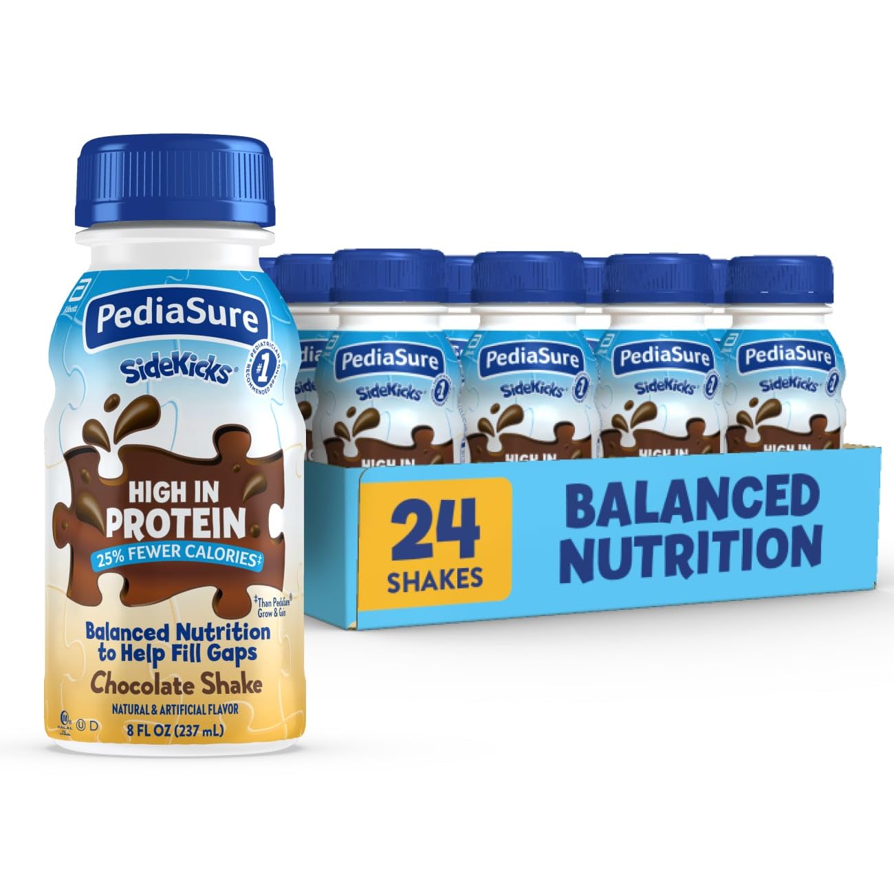 PediaSure SideKicks Kids Protein Shakes, 10g Protein, Vanilla, 24 Pack | Delicious Shake for Kids that’s High in Protein and has 27 Vitamins & Minerals to Help Fill Nutrient Gaps, 8-fl-oz Bottles