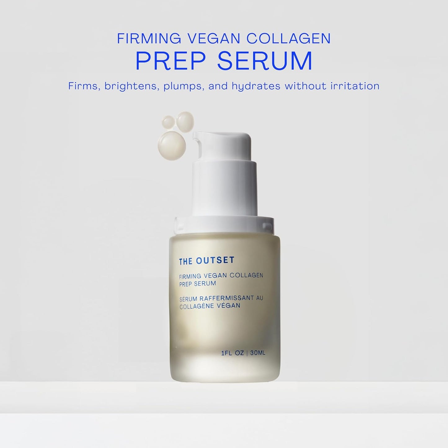 The Outset Firming Vegan Collagen Face Serum, Plumping & Hydrating Facial Serum, Non-Sticky Skin Prep Serum for Fine Lines, Fragrance-Free & Clean for Sensitive, Dry & All Skin Types, 1 fl oz