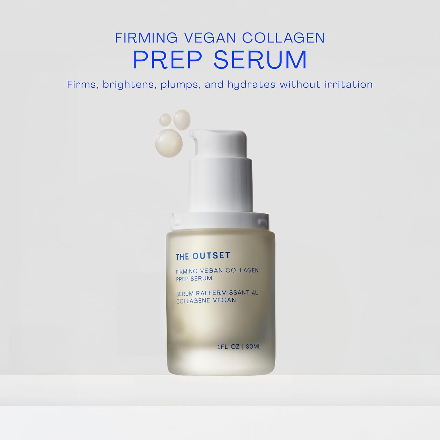The Outset Firming Vegan Collagen Face Serum, Plumping & Hydrating Facial Serum, Non-Sticky Skin Prep Serum for Fine Lines, Fragrance-Free & Clean for Sensitive, Dry & All Skin Types, 1 fl oz