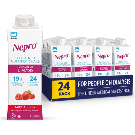 Nepro Renal Nutrition Shake for People on Dialysis, Mixed Berry, 24ct