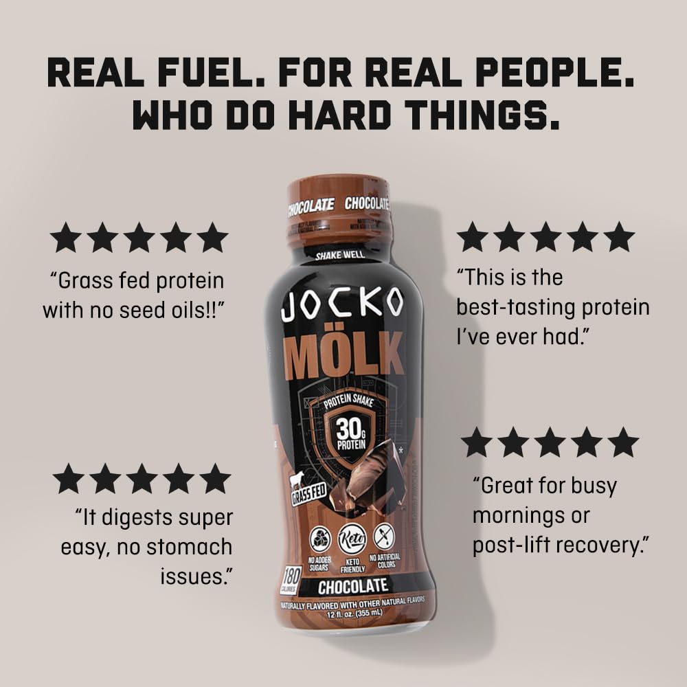 Jocko Fuel High Protein Shakes, Vanilla 12 fl oz | 12 Pack