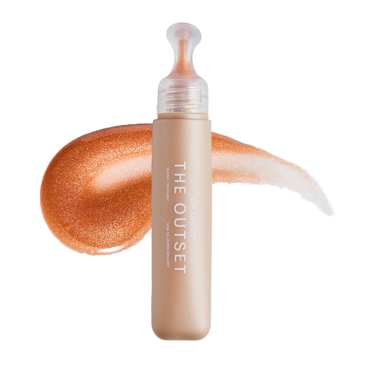 The Outset Lip Oasis Hydrating Lip Balm, Glossy Moisturizing Lip Treatment for Dry, Sensitive Lips, Clean, Vegan & Gluten-Free, Sheer Tint Dune, 0.3 oz