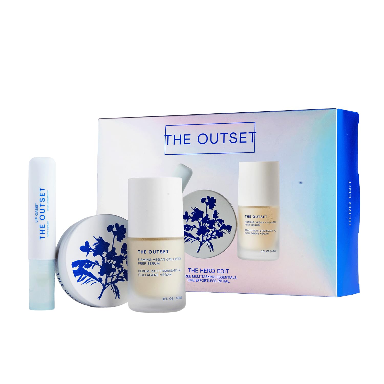 The Outset Hero Edit Skincare Kit, Hydrating Barrier Repair Set with Prep Serum, Barrier Balm & Lip Oasis, Clean Beauty for Dry, All Skin Types, Vegan, Gluten‑Free, Fragrance‑Free Daily Routine