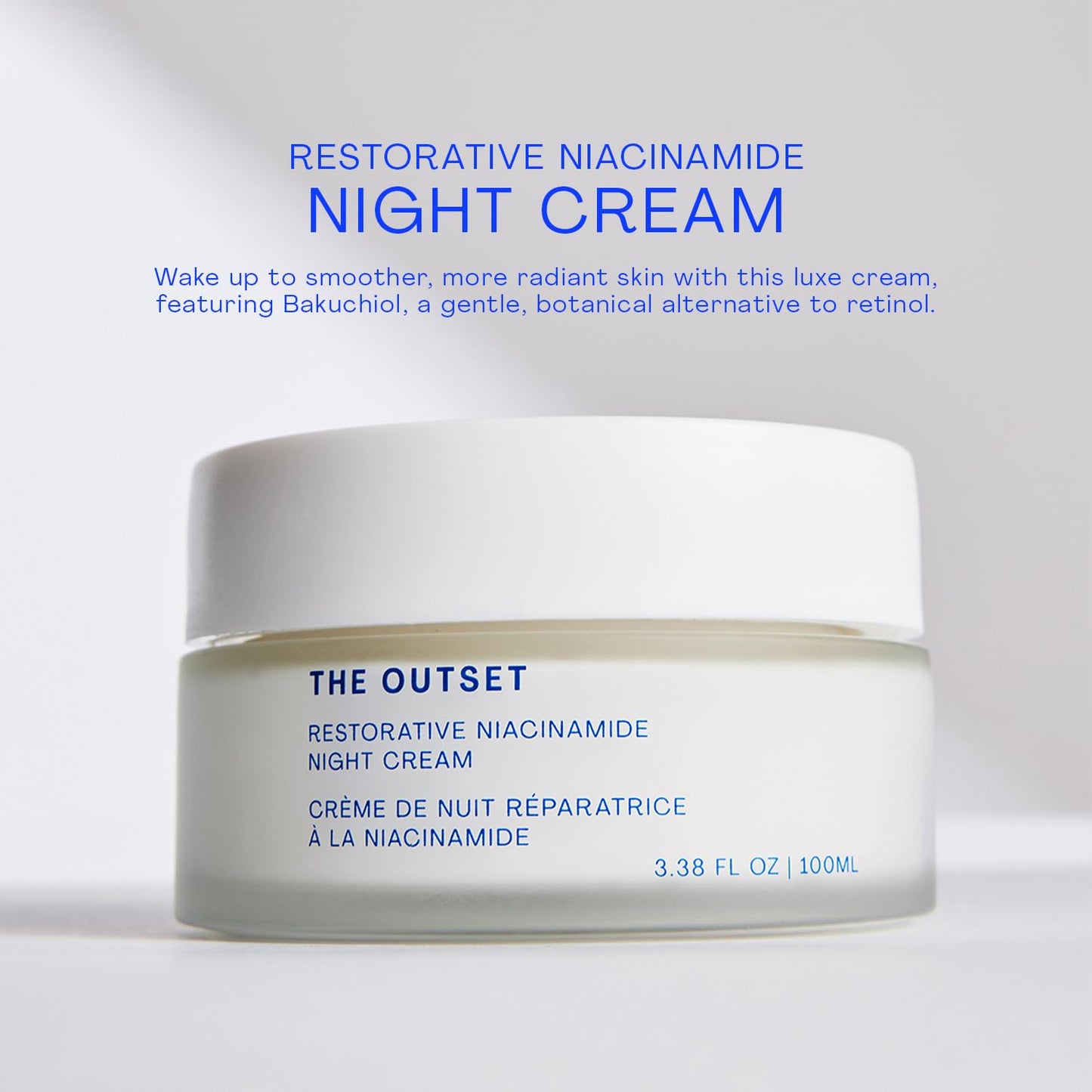 The Outset Niacinamide & Bakuchiol Night Cream, Hydrating Fragrance-Free Moisturizer for All Skin Types & Sensitive Skin - 1.7 fl oz