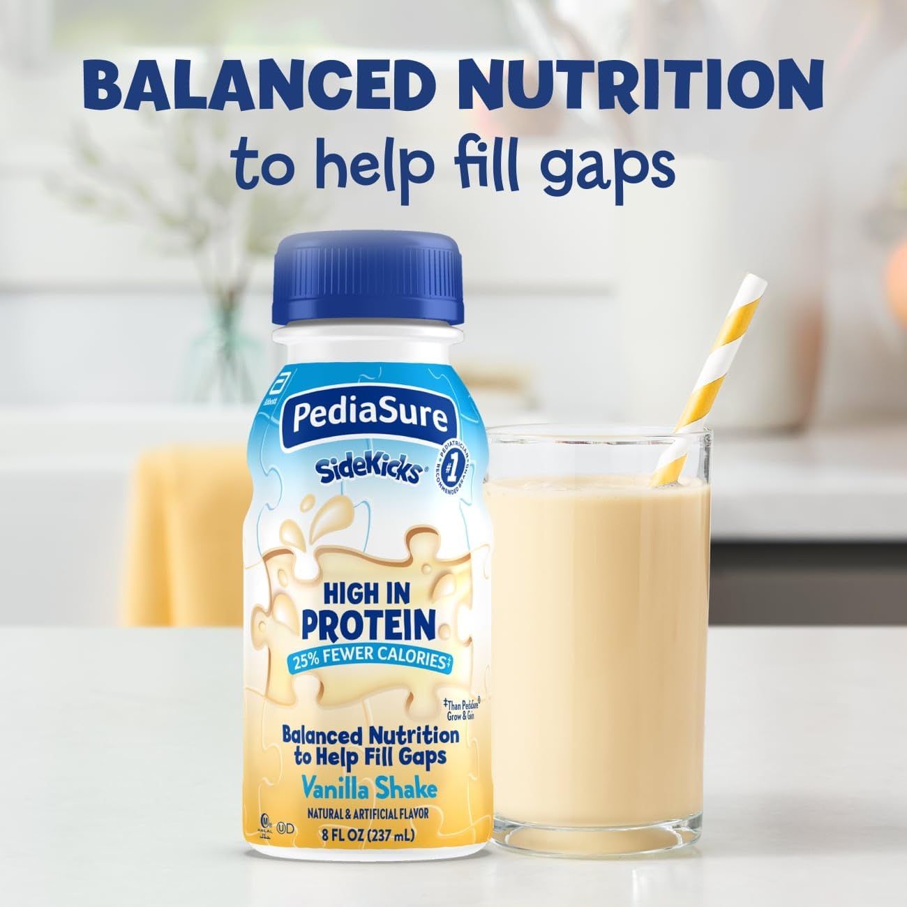 PediaSure SideKicks Kids Protein Shakes, 10g Protein, Vanilla, 24 Pack | Delicious Shake for Kids that’s High in Protein and has 27 Vitamins & Minerals to Help Fill Nutrient Gaps, 8-fl-oz Bottles