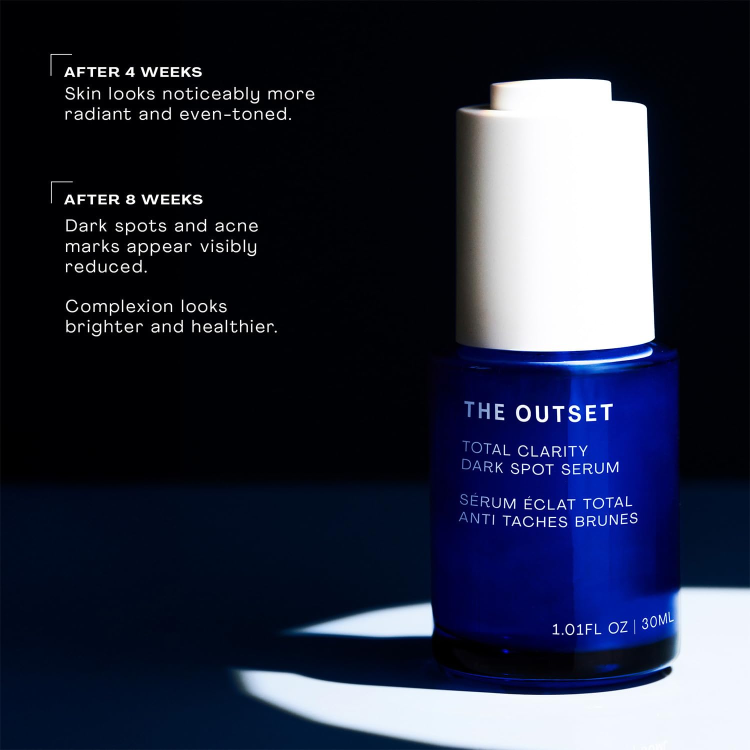 The Outset Total Clarity Dark Spot Serum with Melaneven™, Lightweight Brightening Facial Serum for Uneven Tone, Gentle & Non-Comedogenic for Sensitive Skin – 1 fl oz