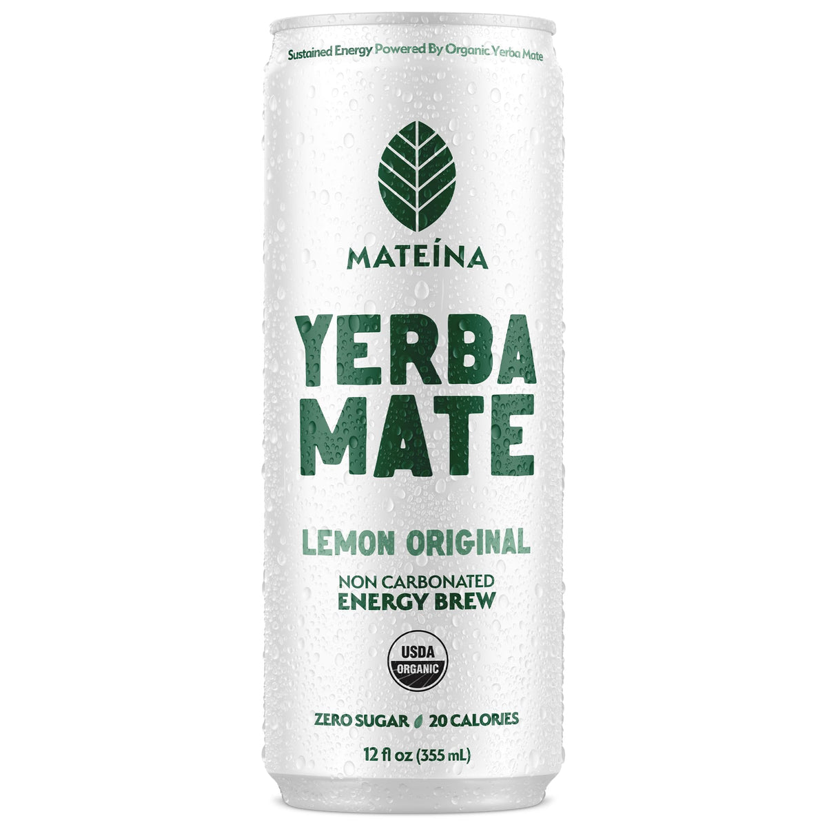 Mateina Yerba Mate Energy Drink, Raspberry Yuzu, 12 fl oz, 12 Pack