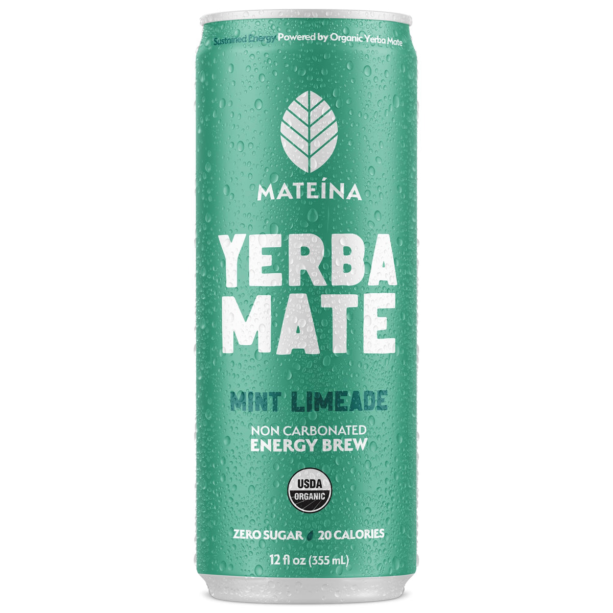 Mateina Yerba Mate Energy Drink, Raspberry Yuzu, 12 fl oz, 12 Pack