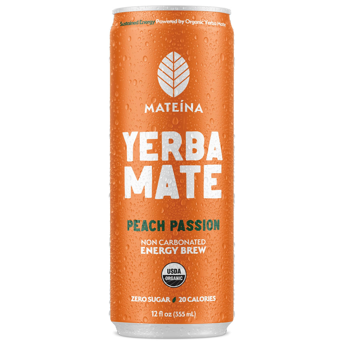 Mateina Yerba Mate Energy Drink, Raspberry Yuzu, 12 fl oz, 12 Pack