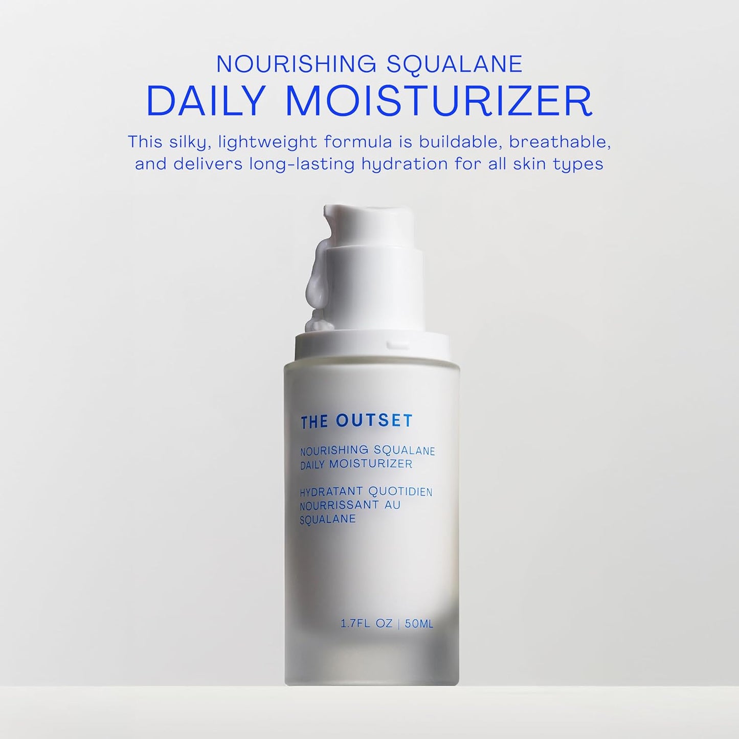 The Outset Squalane Daily Face Moisturizer, Hydrating Barrier Repair Face Cream, Non-Comedogenic, Fragrance-Free, Gluten Free Clean Vegan Facial Moisturizer for Sensitive & All Skin Types – 1.7 fl oz