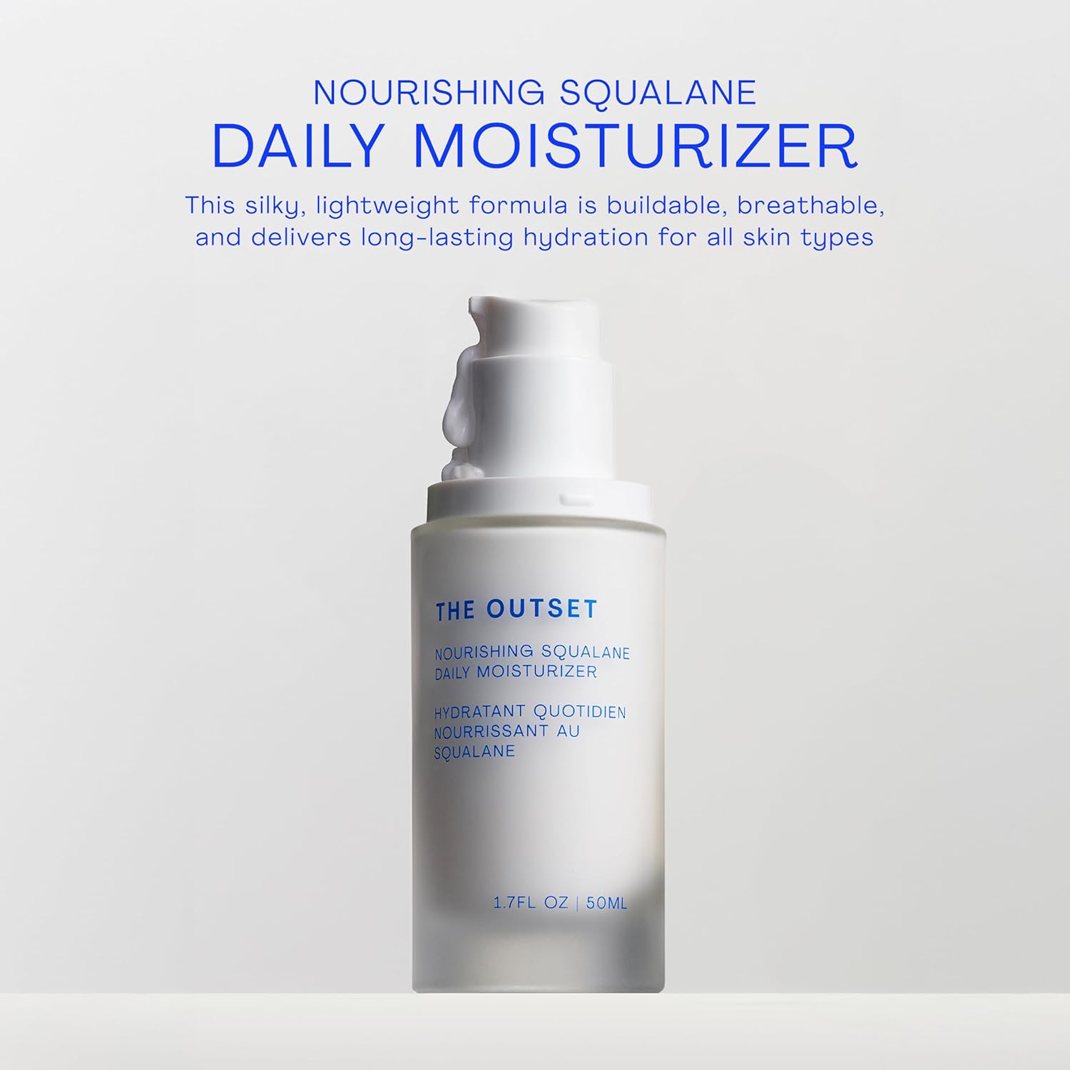 The Outset Squalane Daily Face Moisturizer, Hydrating Barrier Repair Face Cream, Non-Comedogenic, Fragrance-Free, Gluten Free Clean Vegan Facial Moisturizer for Sensitive & All Skin Types – 1.7 fl oz