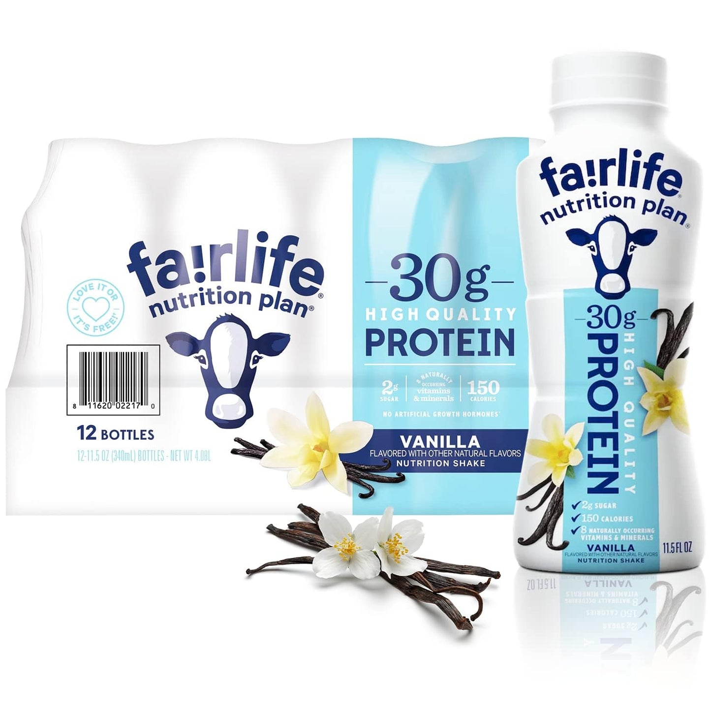 Fair Life Nutrition Plan High Protein Liquid Shake, Vanilla, 11.5 Fl Oz, Pack of 12