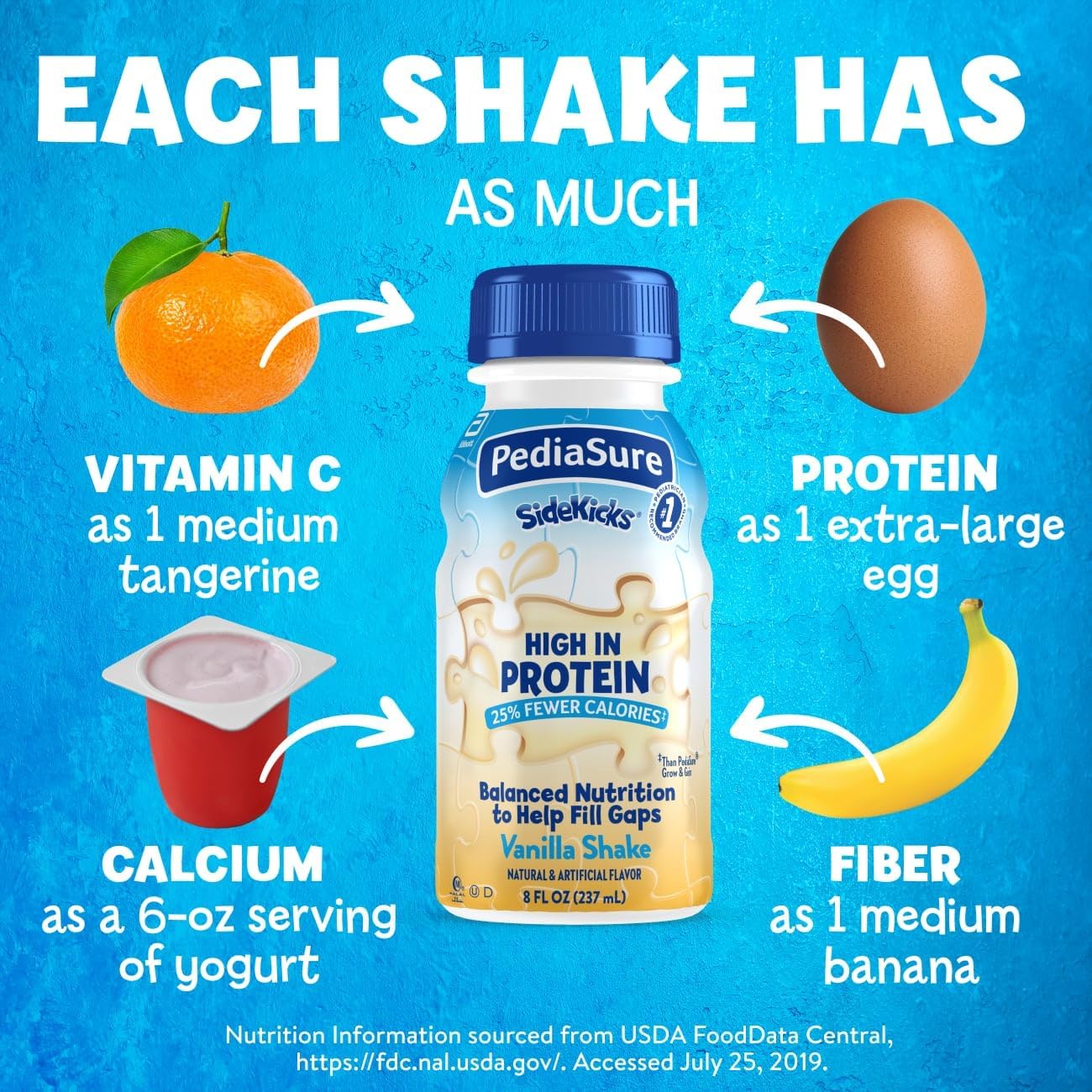 PediaSure SideKicks Kids Protein Shakes, 10g Protein, Vanilla, 24 Pack | Delicious Shake for Kids that’s High in Protein and has 27 Vitamins & Minerals to Help Fill Nutrient Gaps, 8-fl-oz Bottles