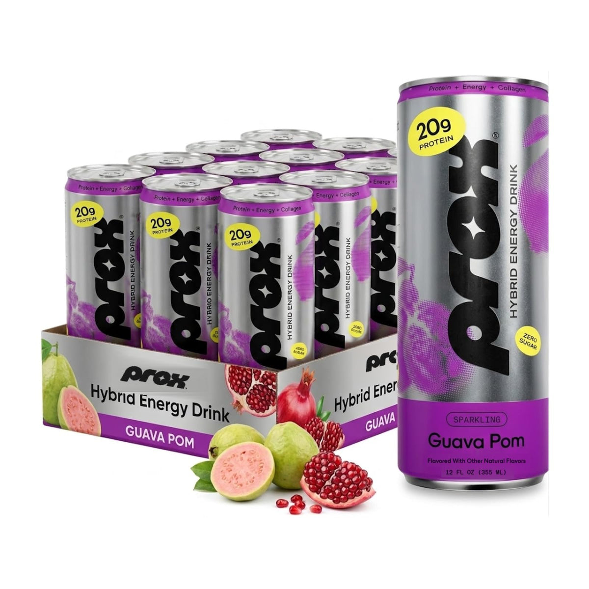 PROX Premium Energy Drink, Orange Dream, 20g Protein, Zero Sugar, 12 Pack