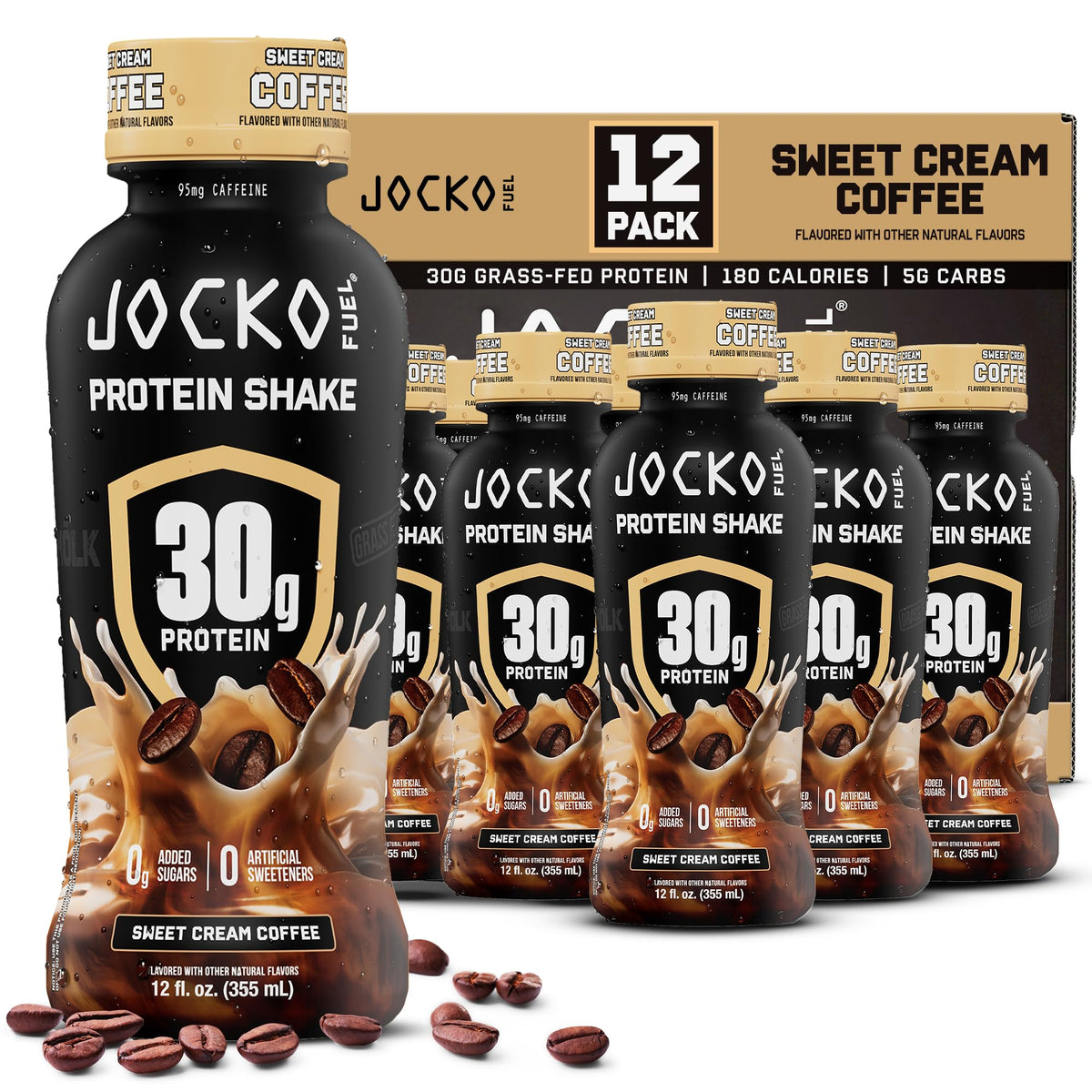 Jocko Fuel High Protein Shakes, Vanilla 12 fl oz | 12 Pack