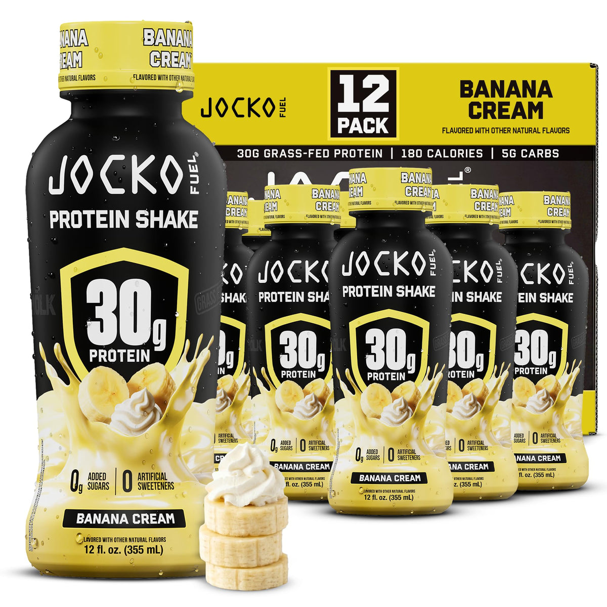 Jocko Fuel High Protein Shakes, Vanilla 12 fl oz | 12 Pack
