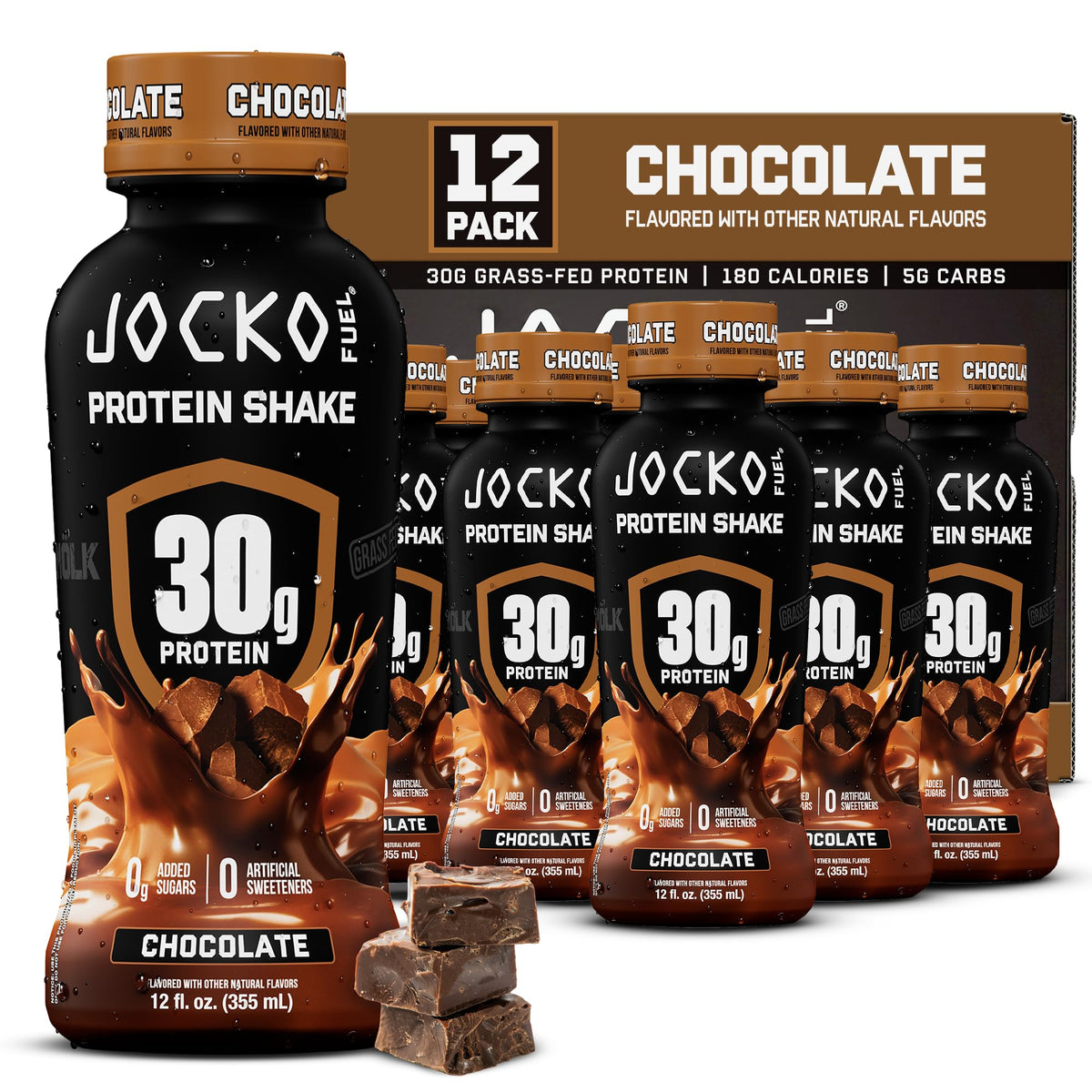 Jocko Fuel High Protein Shakes, Vanilla 12 fl oz | 12 Pack