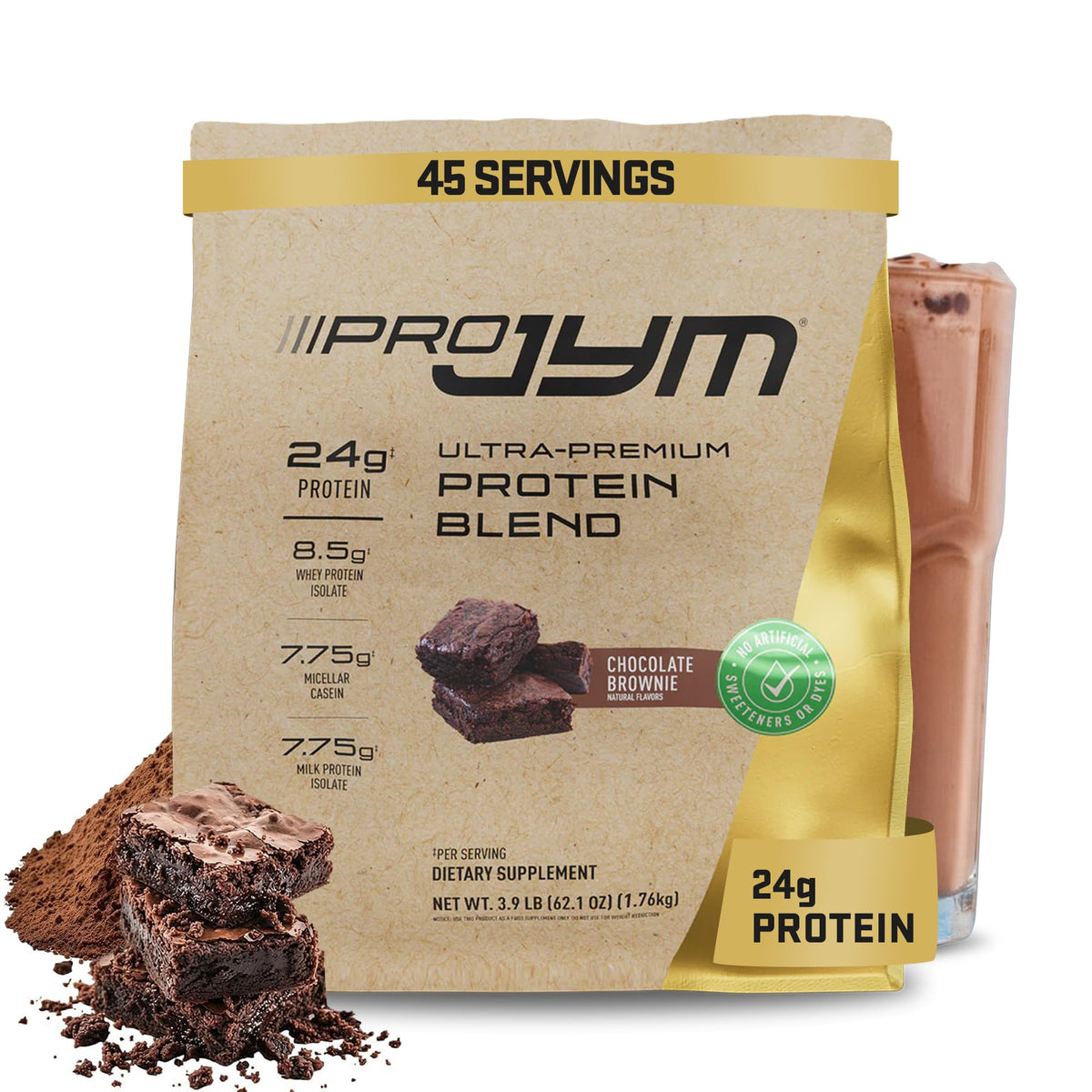 JYM Tahitian Vanilla Bean Whey & Casein Protein Powder, 1.7 lb, 22 Servings